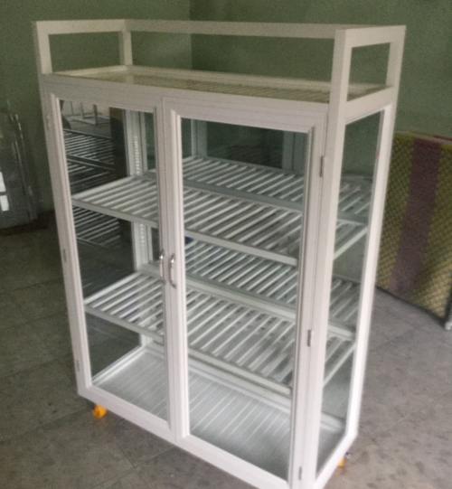Tủ chén nhôm kính