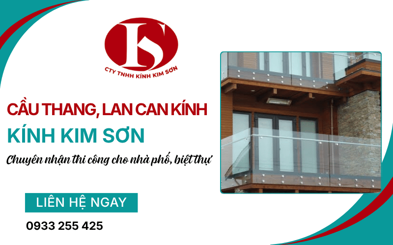 cầu thang, lan can kính