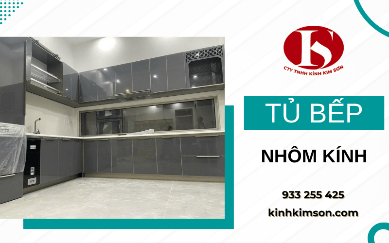 tủ bếp nhôm kính
