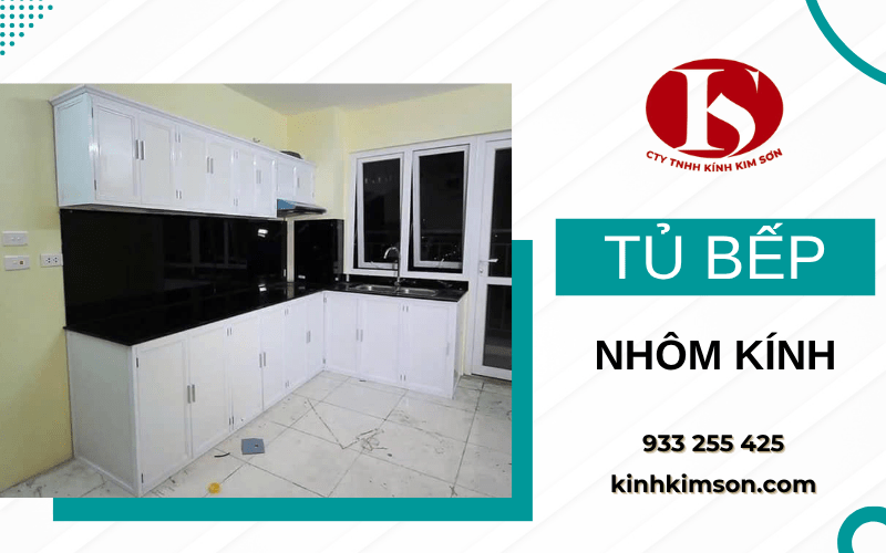 tủ bếp nhôm kính